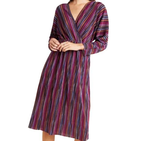 CAARA Gillian Pleated, Surplice Neck Midi-NWT - Picture 1 of 4